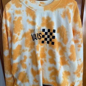 women’s yellow Vans tie dye crew neck